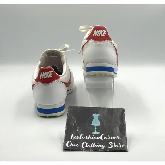 Nike Women's White Red Leather Cortez Forrest Gump Running Shoes Size 9 3117 - Picture 4 of 16